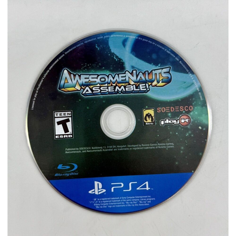 Awesomenauts Assemble PlayStation 4 PS4 Disc Only Tested Working